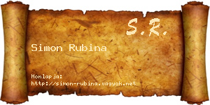 Simon Rubina névjegykártya